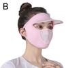 UV Protection Ice Silk Mask for Outdoor Cycling Full Face Cover Veil Brim Sun Protector Hat Summer, 2)B, 2)B