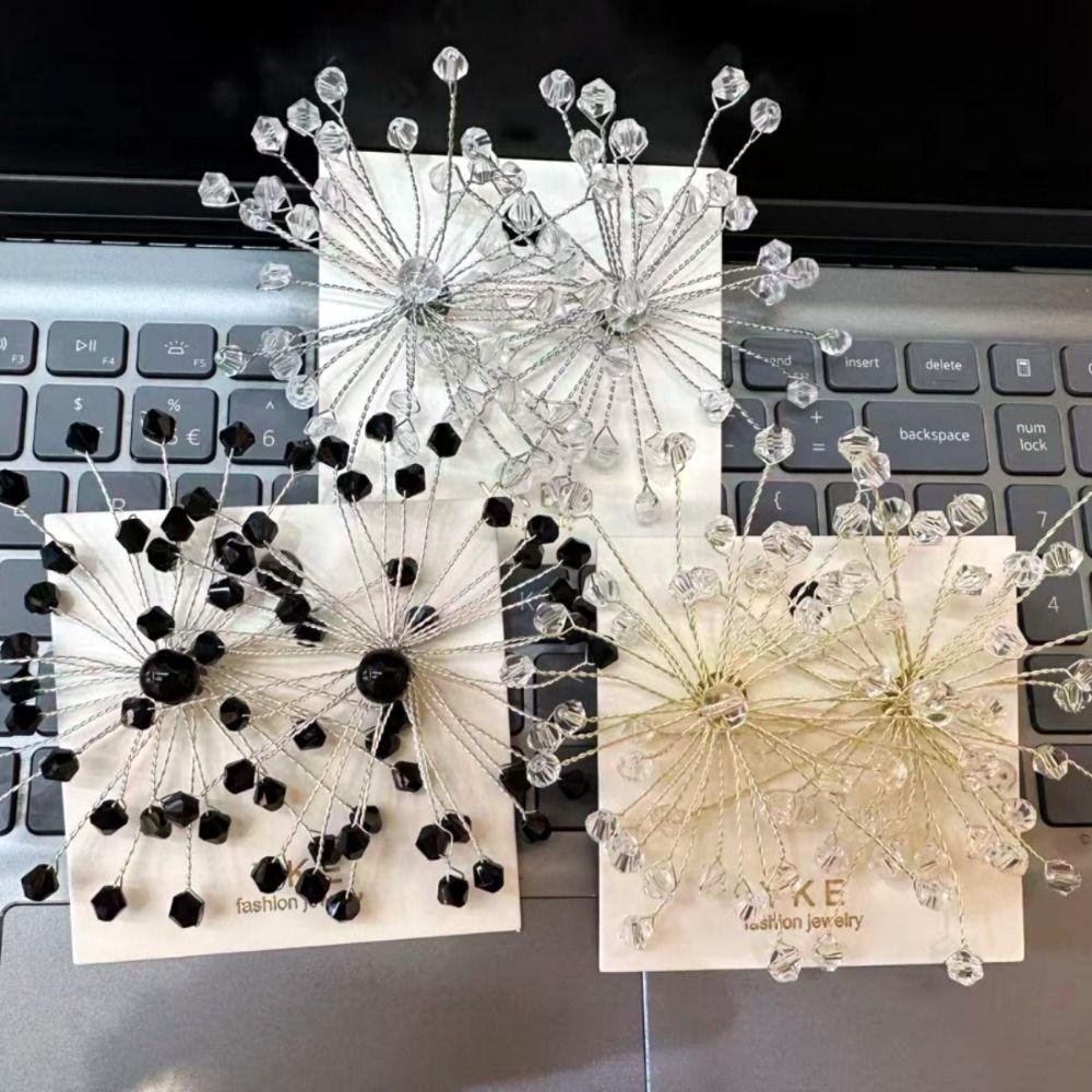 Sparkling Snowflake Earrings Women's Accessories Beaded Crystal Earrings Formal Events