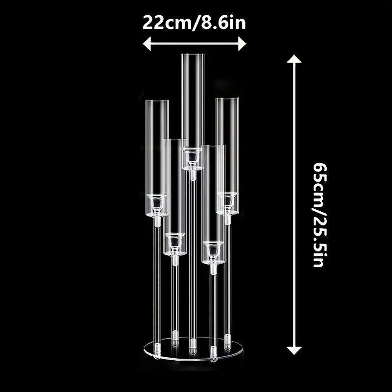 Transparent Acrylic Cross Wedding Candlestick for Banquets, Hotels, Aisles, Restaurants, and Bars