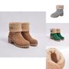 Stylish Women's Winter Solid Flat Buckle Short Snow Boots Fur Lined Ankle Shoes