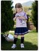 Kulomi Davidella Girls' Short-sleeved T-shirt Summer Children's Pure Cotton Purple Top