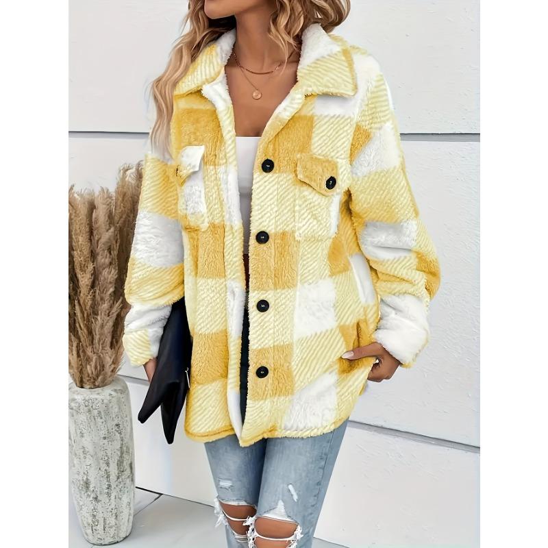 Giacca Invernale in Pile Peluche da Donna, Cappotto ad Alta Elasticità, Lavabile in Lavatrice, Collezione Eleganza Ispirata al Medio Oriente per Autunno e Inverno