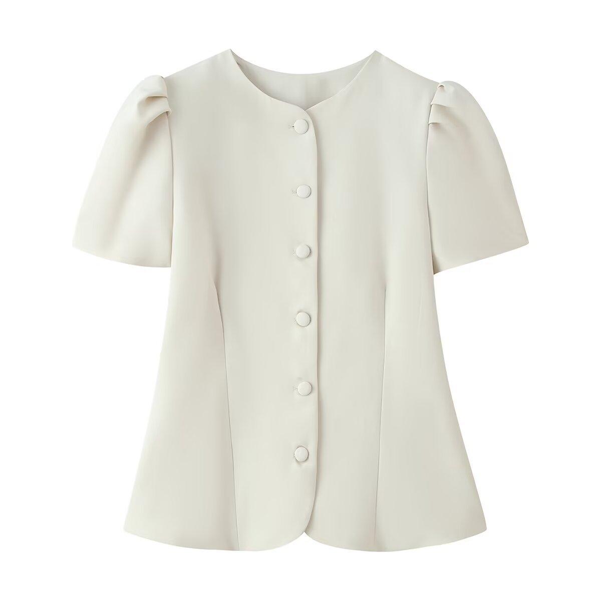 European and American style, new women s clothing, foreign style, fashionable and fashionable, breasted top and trousers set. S