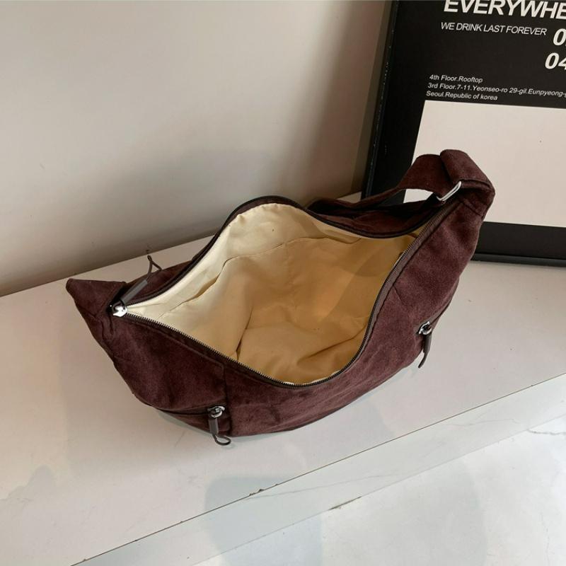 New Women Commuter Hobo Bag Comfortable and Versatile Texture Crossbody Shoulder Bag Large Capacity Suede Leather Storage Bags