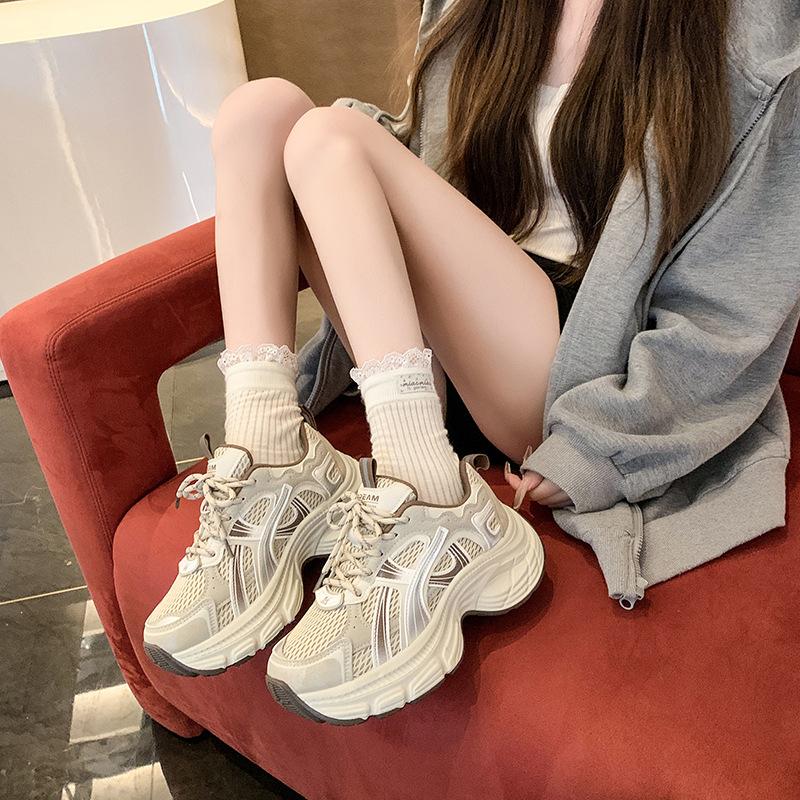 Street style mesh dad shoes women 2025 new breathable fashion casual shoes summer trend sports platform shoes women