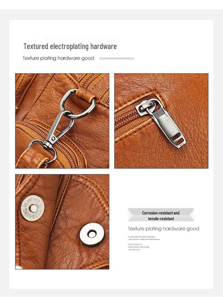 Women's Retro Soft Leather Shoulder Bag - Small Square Crossbody for Middle-aged and Elderly