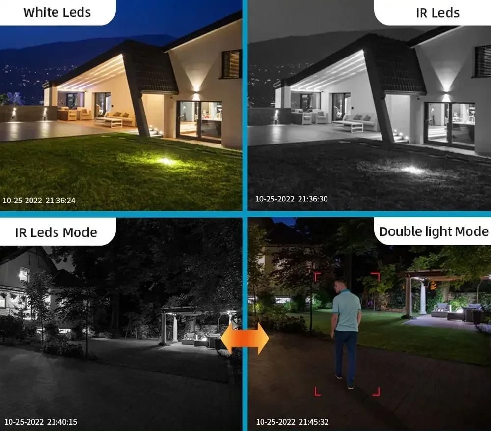 IPC360 HOME 6K 12MP 3 Lens 3 Ekran Wifi PTZ Kamera Renkli Gece Görüşü Hareket Algılama İki Yönlü Ses IP66 Gözetim Kameraları