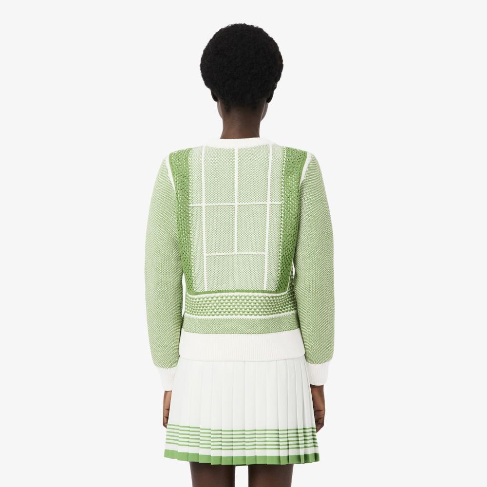 Lacoste Women's Tennis Court Jacquard Sweater AF9867-56G4IN