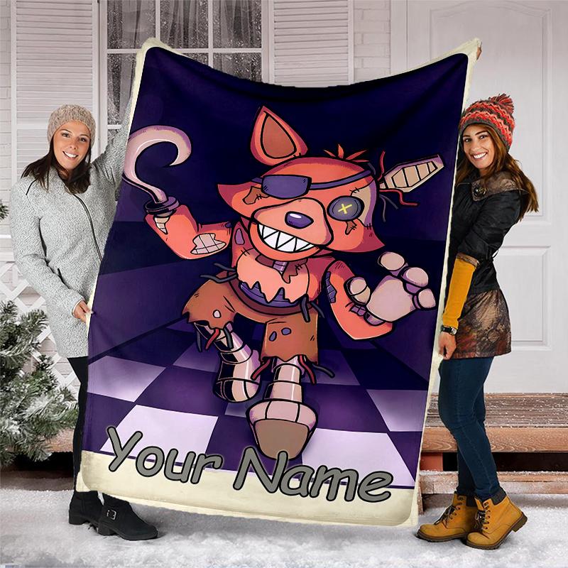 Personalized Custom Name Blanket - Five Nights at Freddy's Print Design,Blanket for Sofa,Bed,Travel,Camping - Soft and Warm, Great Gift