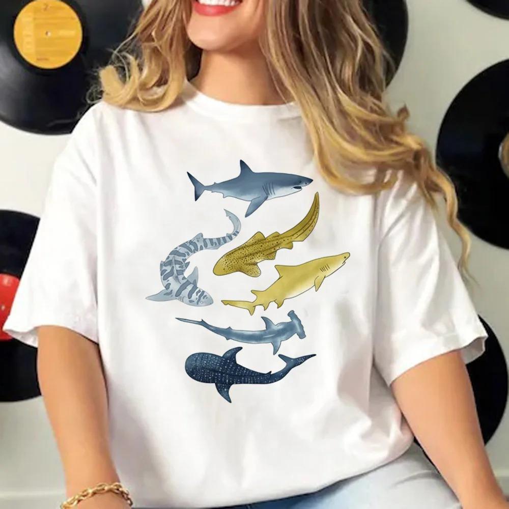 Whale Tshirts Women Summer Streetwear Y2K Tee feUnisex Comic Unisexga Clothing