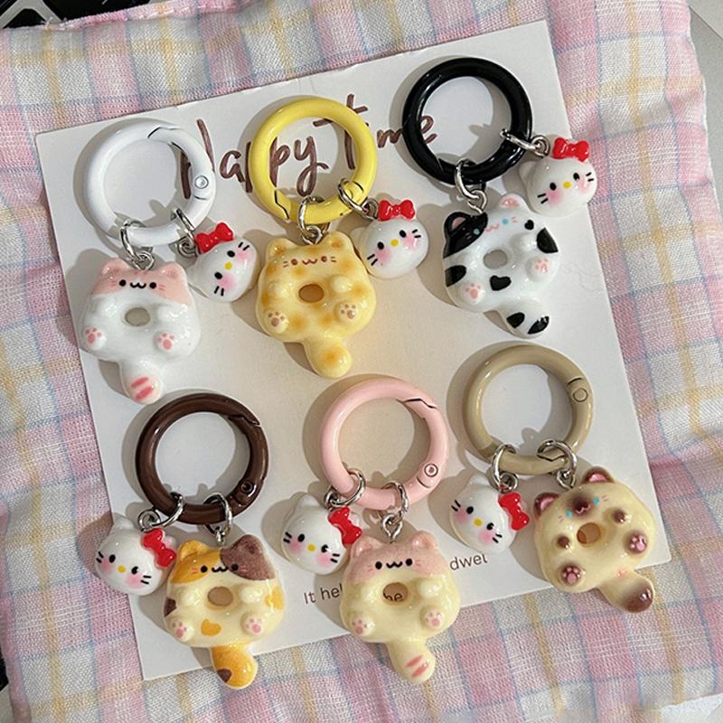 Cute Cartoon Doughnut Keychain For Women Girls Funny Kawaii Pendant Keyring  Backpack Decoration Accessories Gifts