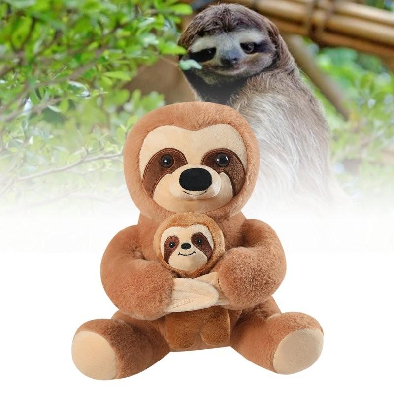 Cute Sloth Plush Toy Mother And Baby Soft Stuffed Animal Doll Kids Gift 20cm And 30cm