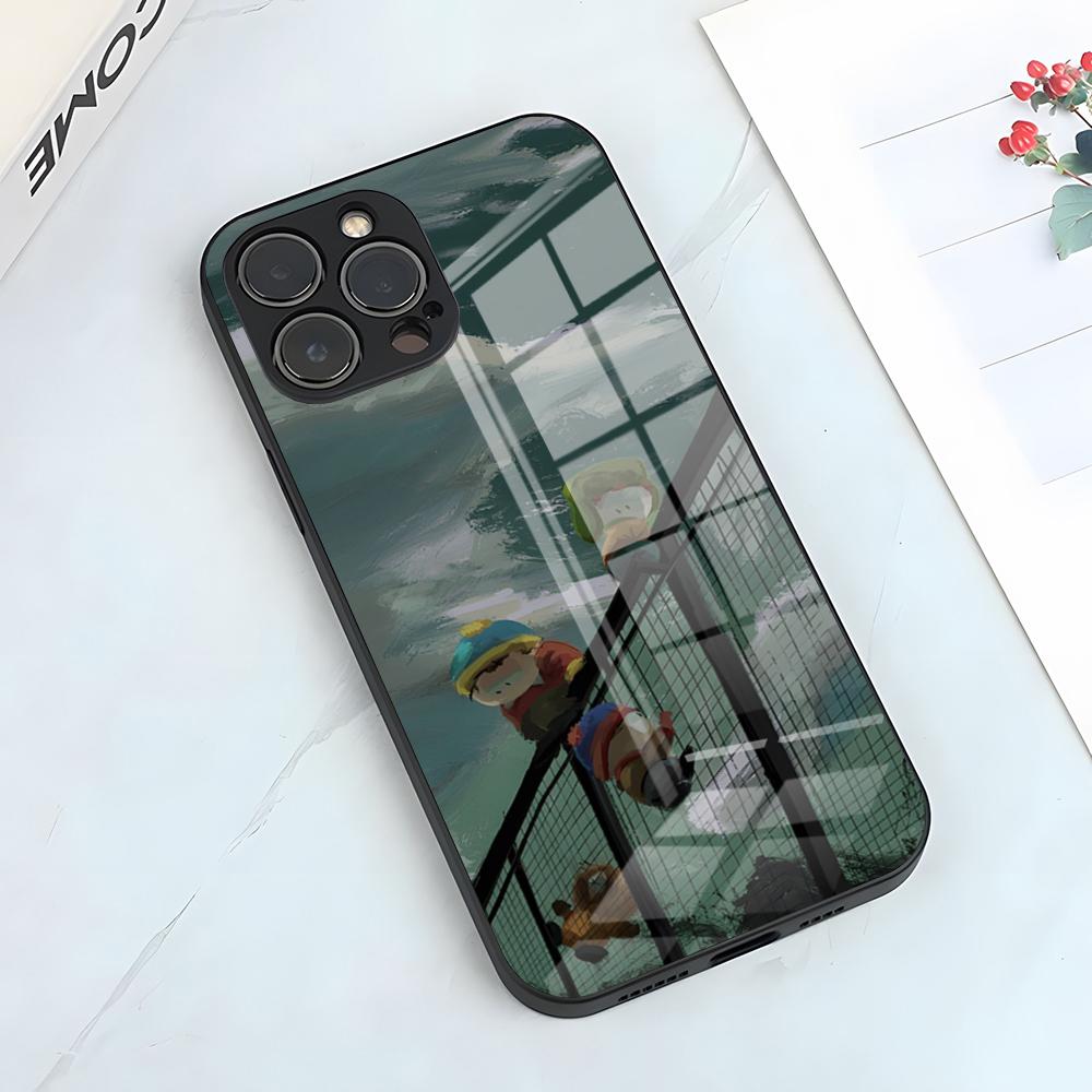 

Cool South Park Phone Case For IPhone 17 Pro Max 15 Pro 16 14 Plus 12 13 Mini 11 Pro Shockproof Glass Cover iPhone13 ProMax