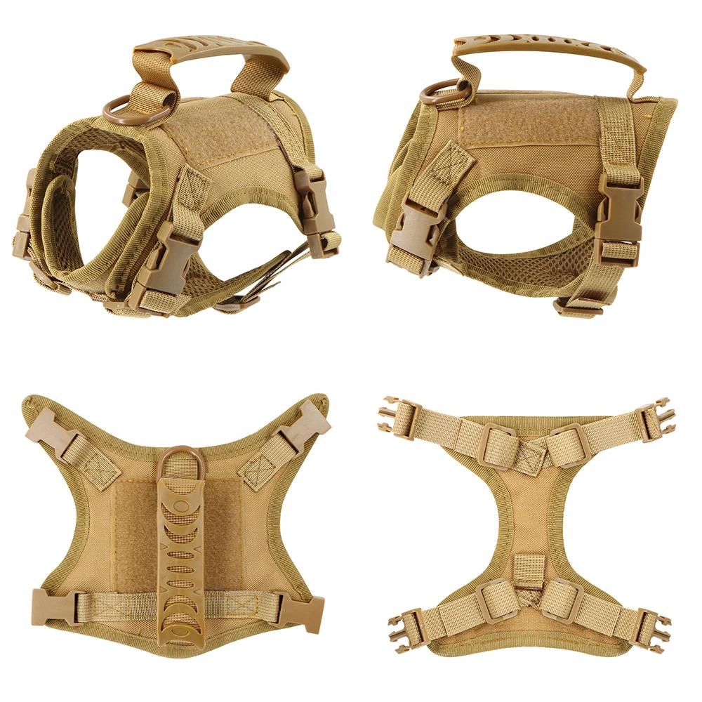 Tactical Puppy Harness Leash Set For Small Dogs Adjustable Cat Harnesses Vest For Training Walking Military Cats Dog Accessories