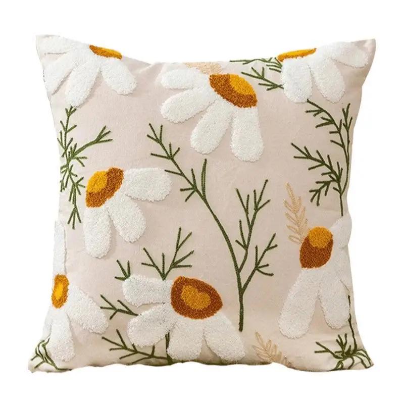 45X45Embroidery Pillowcase Pillow Cover Luxury Flower Nordic Vintage Style Cushion Covers Home Living Room Sofa Couch Seat Decor