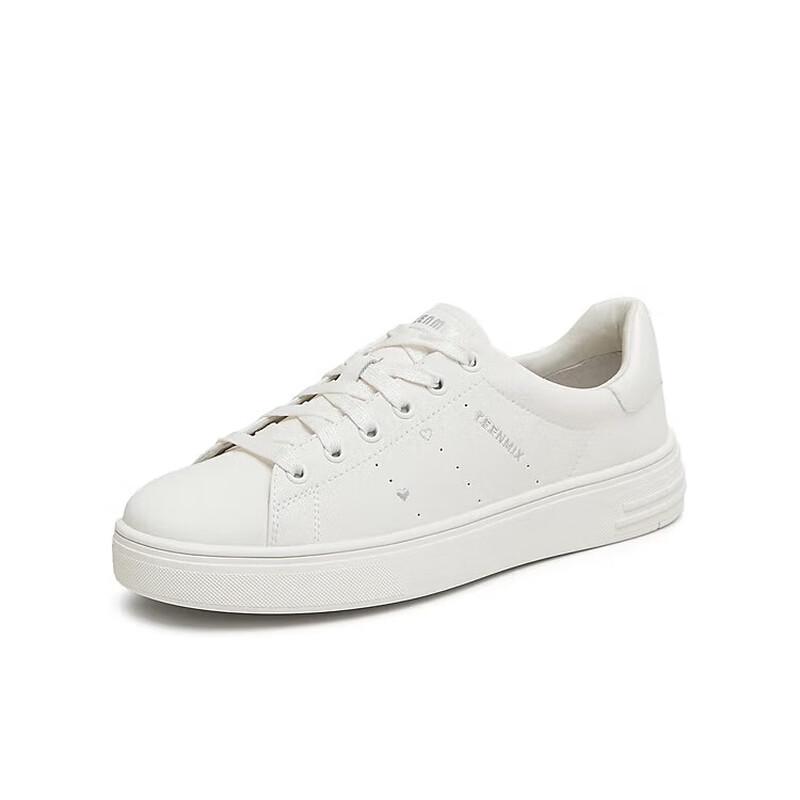 Women s Casual White Lace-up Sneakers 36