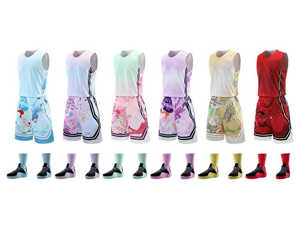 Ultra-Fast Customizable Basketball Uniform Set for Children & Adults - Includes Team Competition & Training Suit for Men, Plus Sizes Available