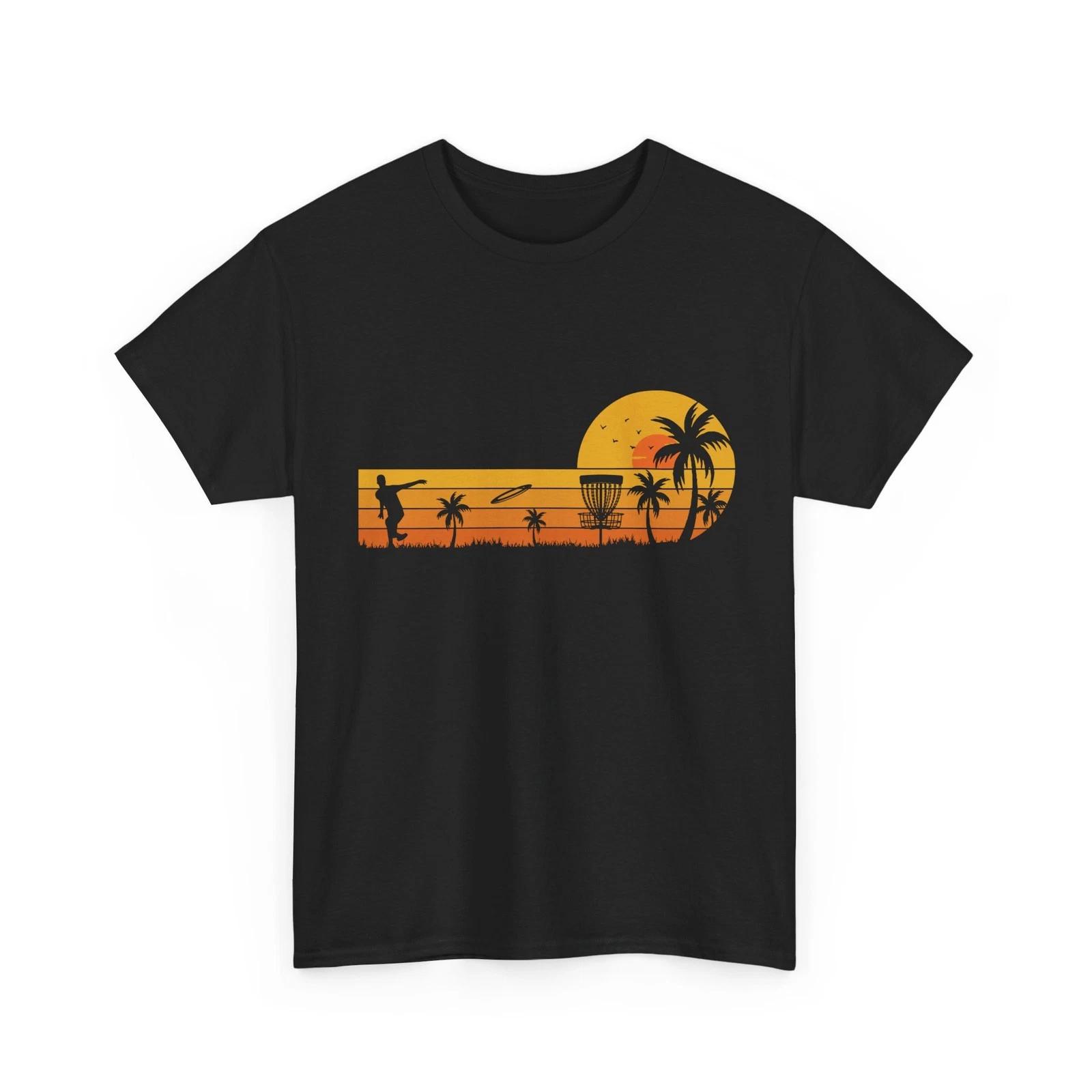 Disc Golf Shirt, Disc Golfing Palm Trees Beach Sports Lovers Women Men Shirt L