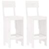 VidaXL Set of 2 Bar Stools, Pub Chair, Bistro Seat, Outdoor Terrace Balcony Patio Garden Furniture, White 825360