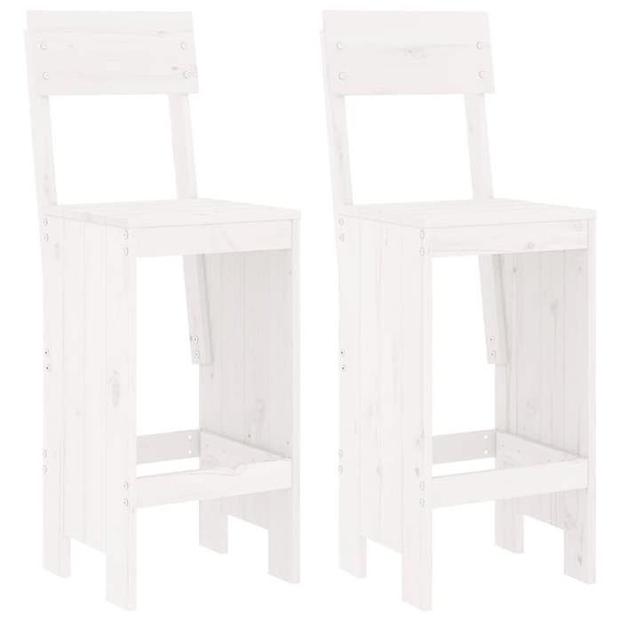 VidaXL Set of 2 Bar Stools, Pub Chair, Bistro Seat, Outdoor Terrace Balcony Patio Garden Furniture, White 825360