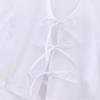 Dolce Casual Cravatta Girocollo Maniche a Bolla Versatili Camicette Camicia Corta