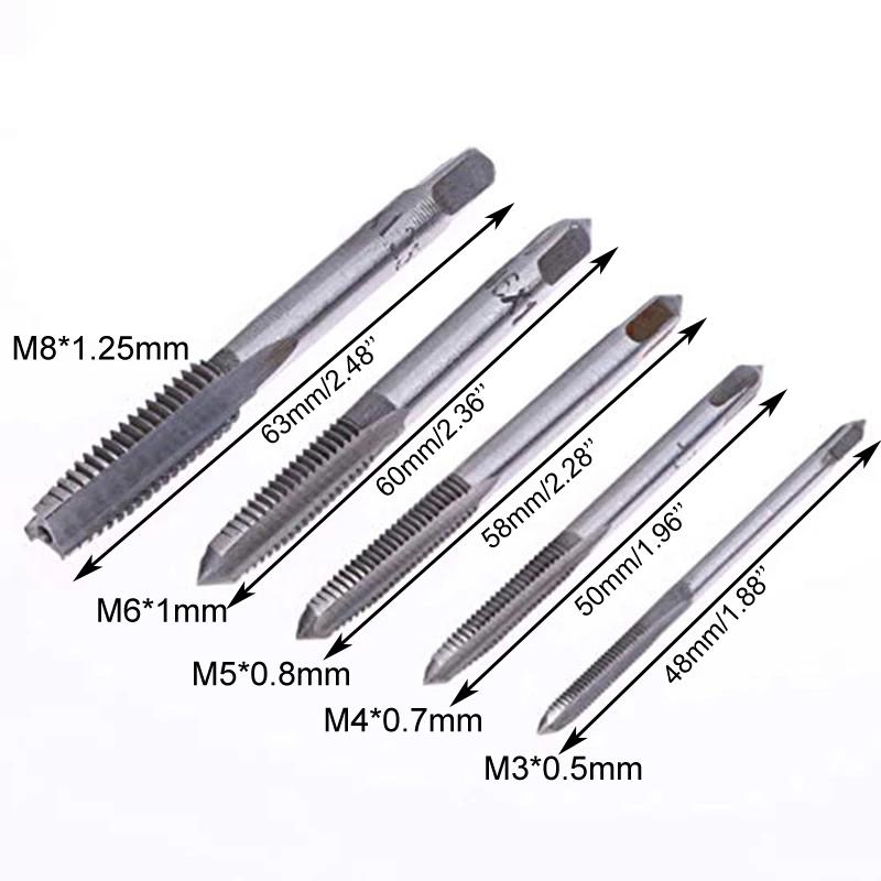 Ratchet Tap Wrench with 5 Metric Screw Taps ( M8) Adjustable T Handle for Enhanced Leverage and Usage on Machine Screws