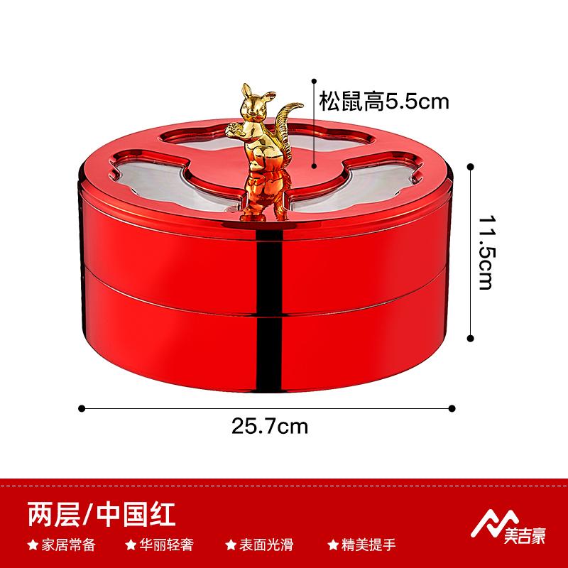 Plastic Dried Fruit Box Squirrel Cover Round Snack Tray Candy Box Food Organizer Melon Seed Nut Dried Fruit Plate Storage Boxes