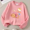 Kids Crewneck Long Sleeve Sweatshirt,Cute Cartoon Bear with Bow, Moon & Cloud Graphic Print