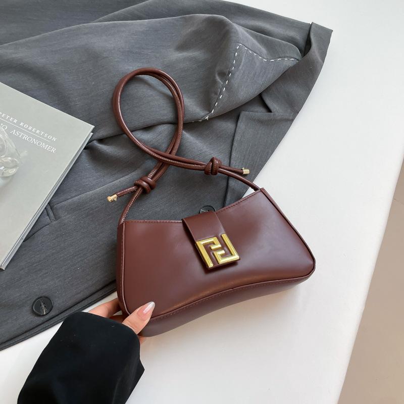 New fashionable solid color niche simple shoulder armpit bag women's handbag high texture messenger bag