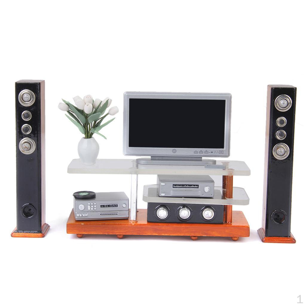 Miniature Wooden Furniture TV DVD Surround /12 Dolls House