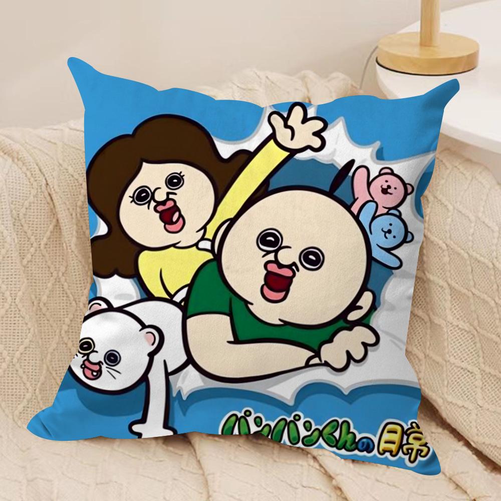 Funny Bbangbbangs Diary Cushion Cover Soft Plush Fabric Double-Sided Printed Sofa Cushion Cover For All Seasons Home Decor Gift