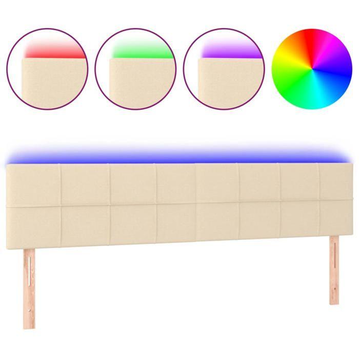 VidaXL LED Headboard Bedroom Furniture Double Bed Accessory Head of Bed Frame Interior Cream 3121623