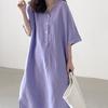 Loose Short Sleeve Long Shirt Dress