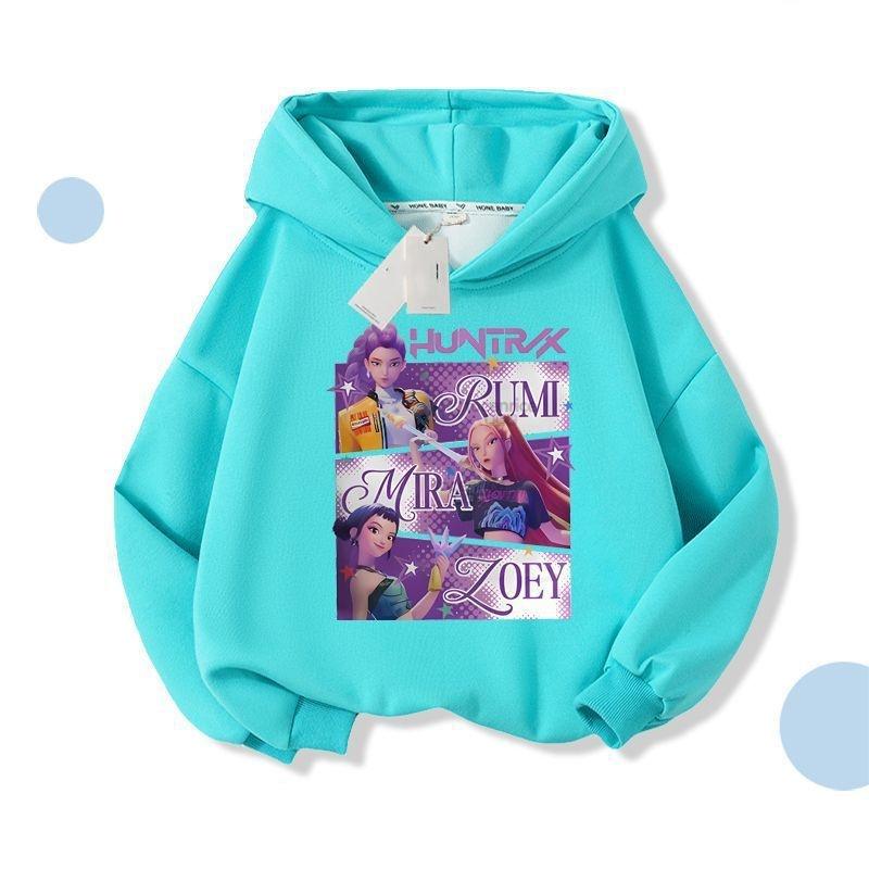 

K-pop Охотники на демонов Huntrix Толстовка Детская одежда Одежда принцессы для девочек Модная одежда для мальчиков Весенне-осенний свитшот Детские топы 120