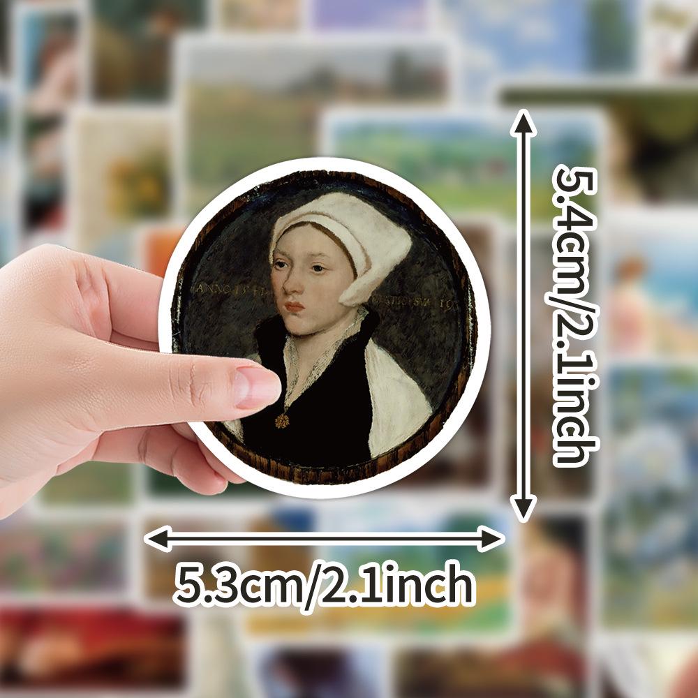Retro Oil Painting Graffiti Stickers - 50/100 Sheets Waterproof Decorative Stickers for Stationery and Water Bottles