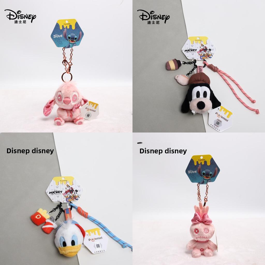 Mickey Mouse Head Plush Keychain With Polyester Fiber For Backpack Decor