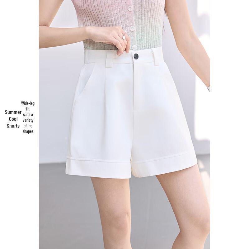 

VICTORIA&VERA Women s Summer Petite-Friendly Loose Commuter Shorts M