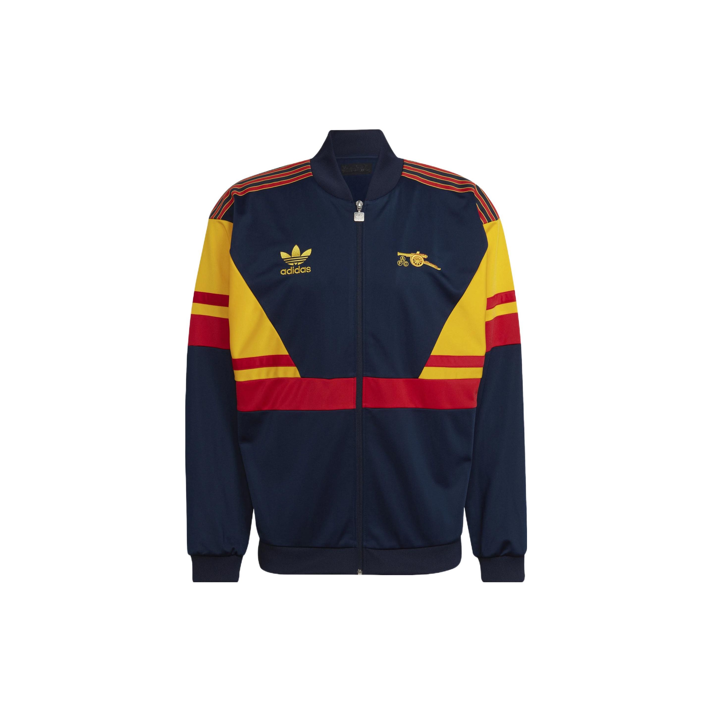 

Adidas Оригинальная футбольная спортивная куртка с цветными блоками и вышитым логотипом в виде трилистника, мужская верхняя одежда, темно-синяя HM4832