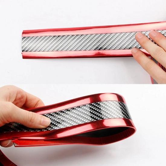 Carbon Fiber Auto Car Door Sill Scuff Cover Plate Protector Sticker Accessories