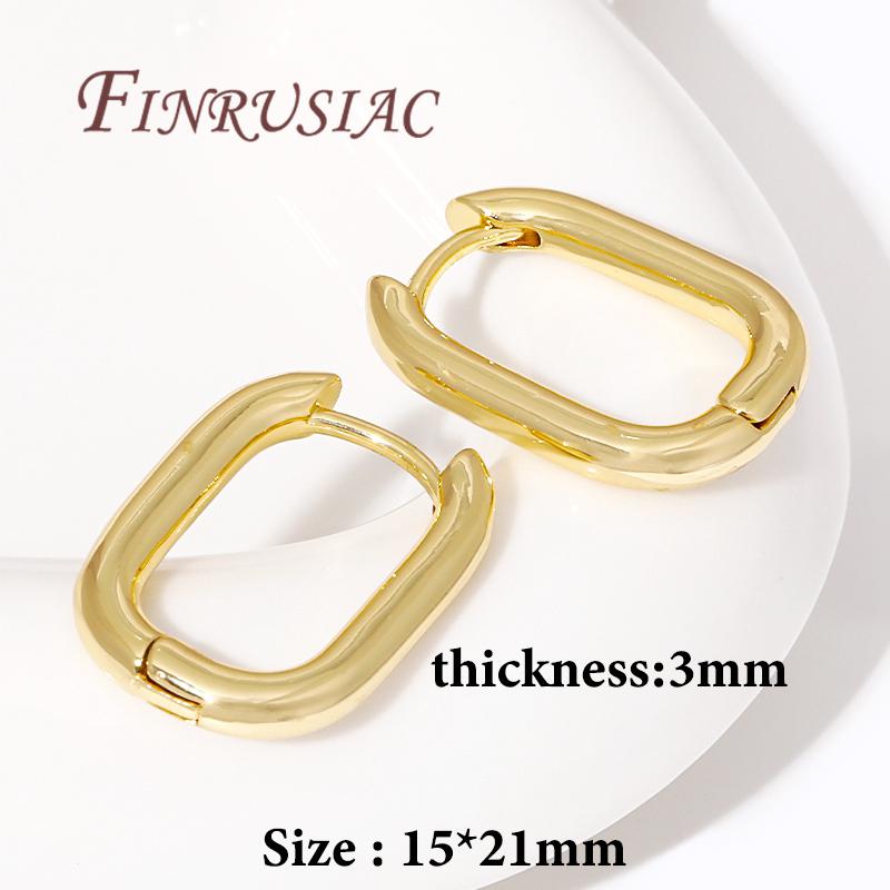 Trendy U Shape Earrings 18K Gold Plated Geometric Hoop Earring Piercing Earring For Women Jewelry Accessories Ladies Party Gifts