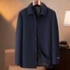 FAPAI Men's Merino Wool & Silk Blend Lapel Coat