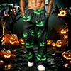 Men's Loose Fit Wide Leg Joggers with Pockets - Printed Casual Sweatpants for Sports and Daily Wear