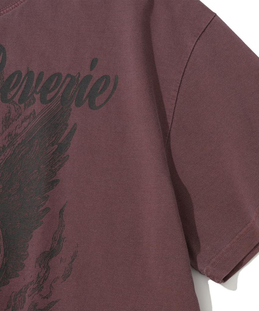 NOT4NERD Ignited Angel Pigment Loose Cropped T-Shirts - Red