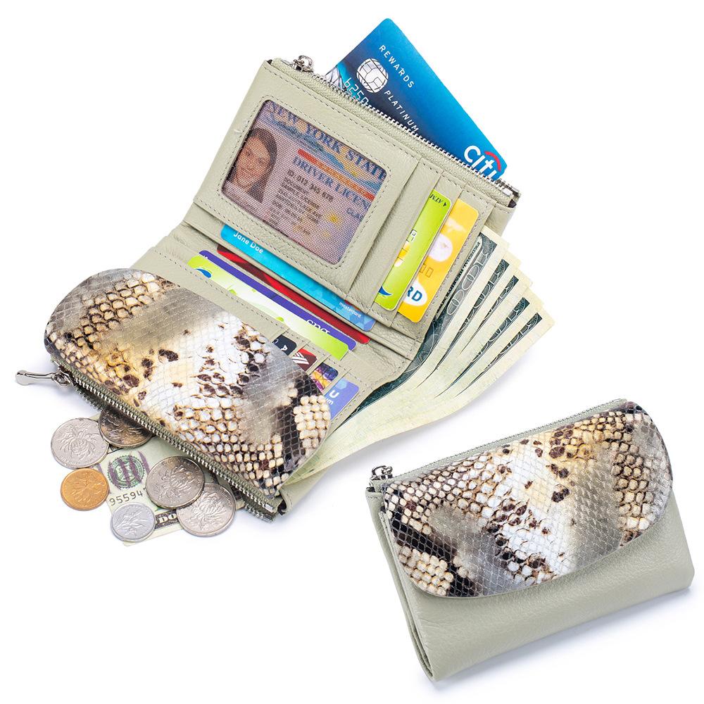 New Short Wallet, Fashionable Women's Soft Leather Texture Clutch Bag, Large Capacity Storage Bag, Snake Pattern Wallet.