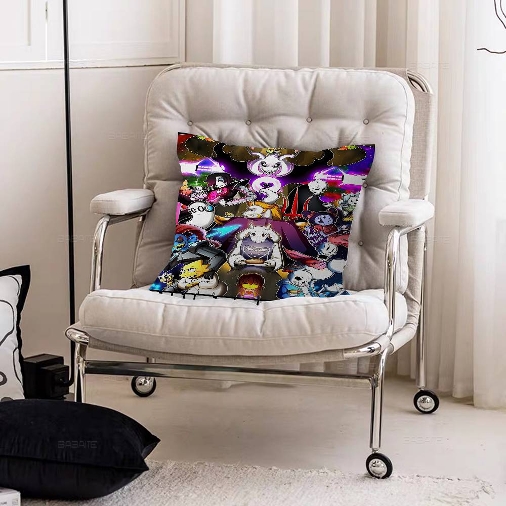 Anime Undertale Game Pillow Covers Cartoon Sofa Decorative Home Double-sided Printing Short Plush Cute Cushion Cover