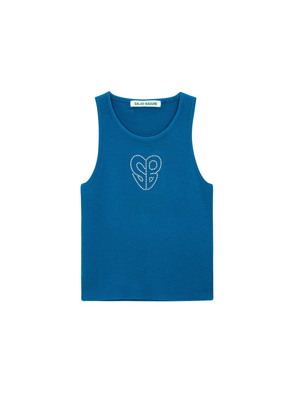 Salad Basket Hotfix Sleeveless Knit Top - Blue