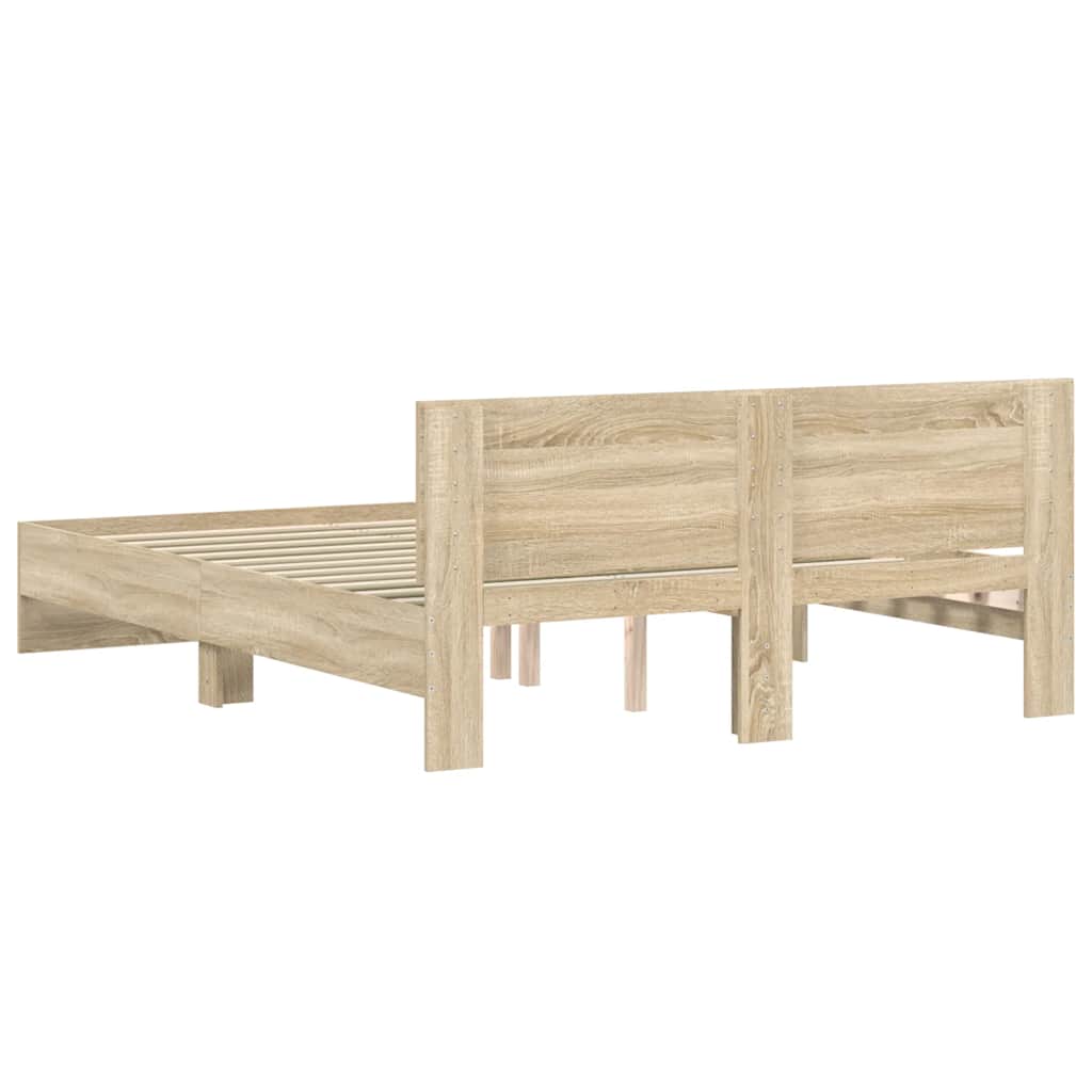 Vidaxl Bed Frame with Headboard, Sonoma Oak, 140X200 Cm