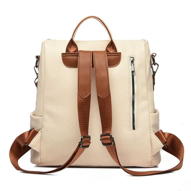 Fashion Backpack Female Soft Leather Rucksack Women Shoulder Bag Ladies Travel Back Pack Large Capacity Dayback Bookbag for Girl