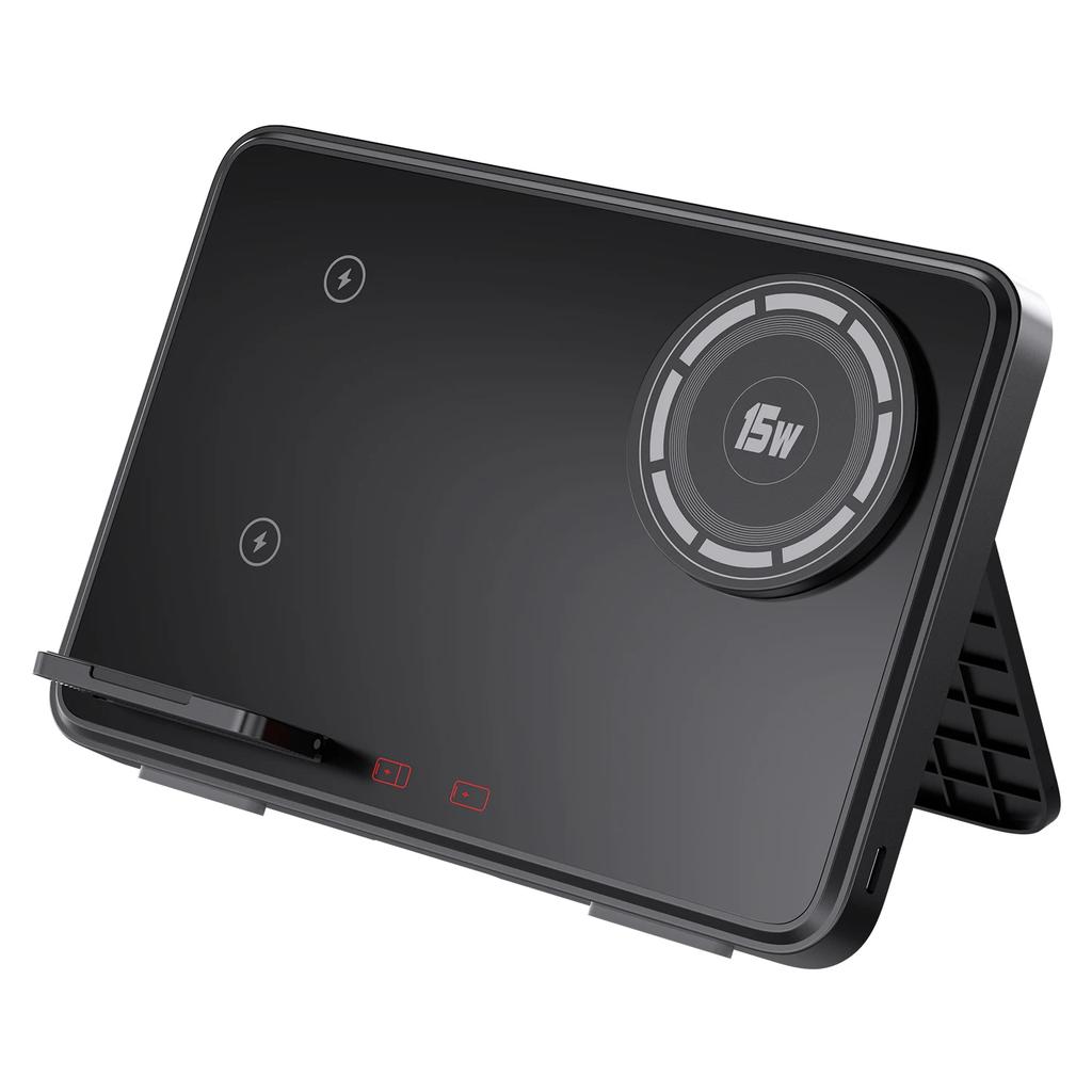 4-in-1 kabellose Ladestation mit LED-Nachtlicht, faltbar und schnellladefähig für iPhone, Samsung Galaxy, Apple Watch und AirPods 2