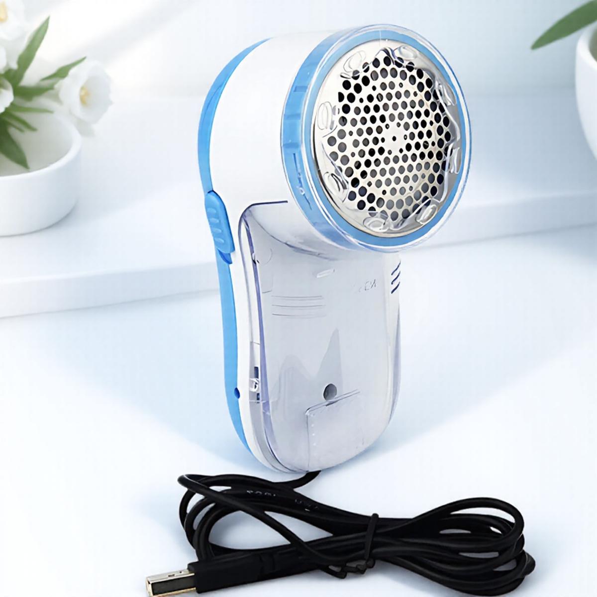 

1 шт. Машинка для удаления катышков с ткани с питанием от USB, Эффективно удаляет катышки с одежды, свитеров, одеял для домашнего использования синий